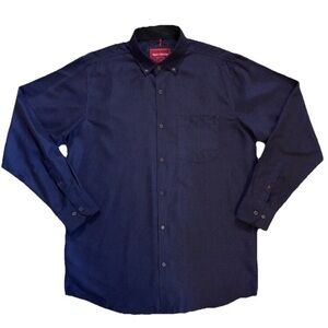 Report Collection Men’s Long Sleeve Blue With Red Specs Size LT